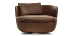 Moooi Bart Swivel Armchair in Foam Seat with Shade Raw Umber 20292 Upholstery