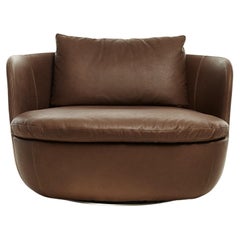 Moooi Bart Swivel Armchair in Foam Seat with Shade Raw Umber 20292 Upholstery