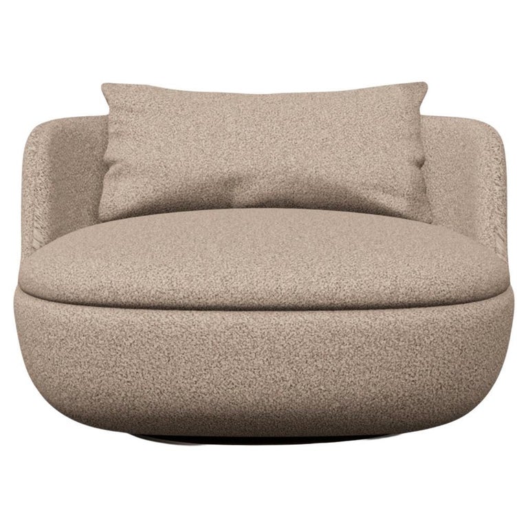 Moooi Bart Swivel Armchair in Foam Seat with Sloth Woolly Mohair