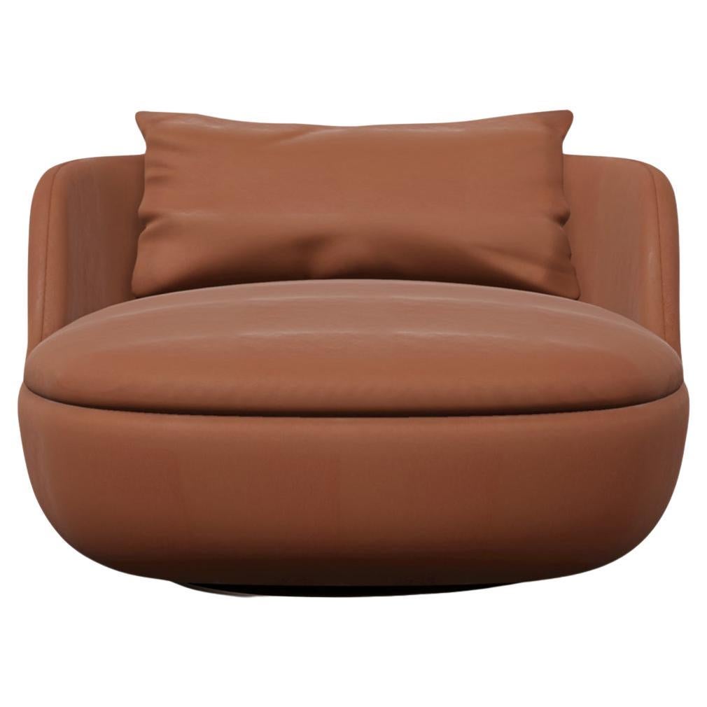 Moooi Bart Swivel Armchair in Foam Seat with Spectrum Walnut 30093 Upholstery