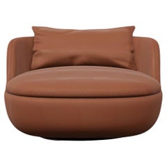 Moooi Bart Swivel Armchair in Foam Seat with Spectrum Walnut 30093 Upholstery