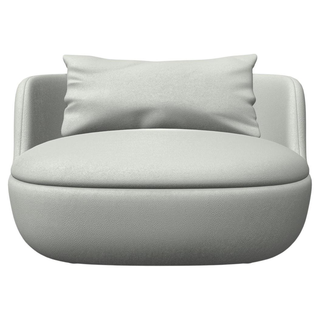 Moooi Bart Swivel Armchair in Foam Seat with Ultra White Upholstery For Sale