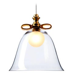 Grande lampe à suspension Moooi Bell en verre soufflé à la bouche doré transparent