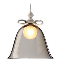 Moooi Bell Large Suspension Lamp in White-Smoke Mouth Blown Glass