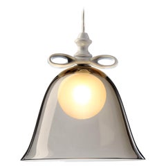 Moooi Bell Small Suspension Lamp in White-Smoke Mouth Blown Glass