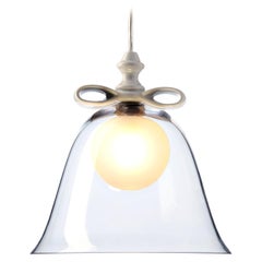 Moooi Bell Small Suspension Lamp in White-Transparent Mouth Blown Glass