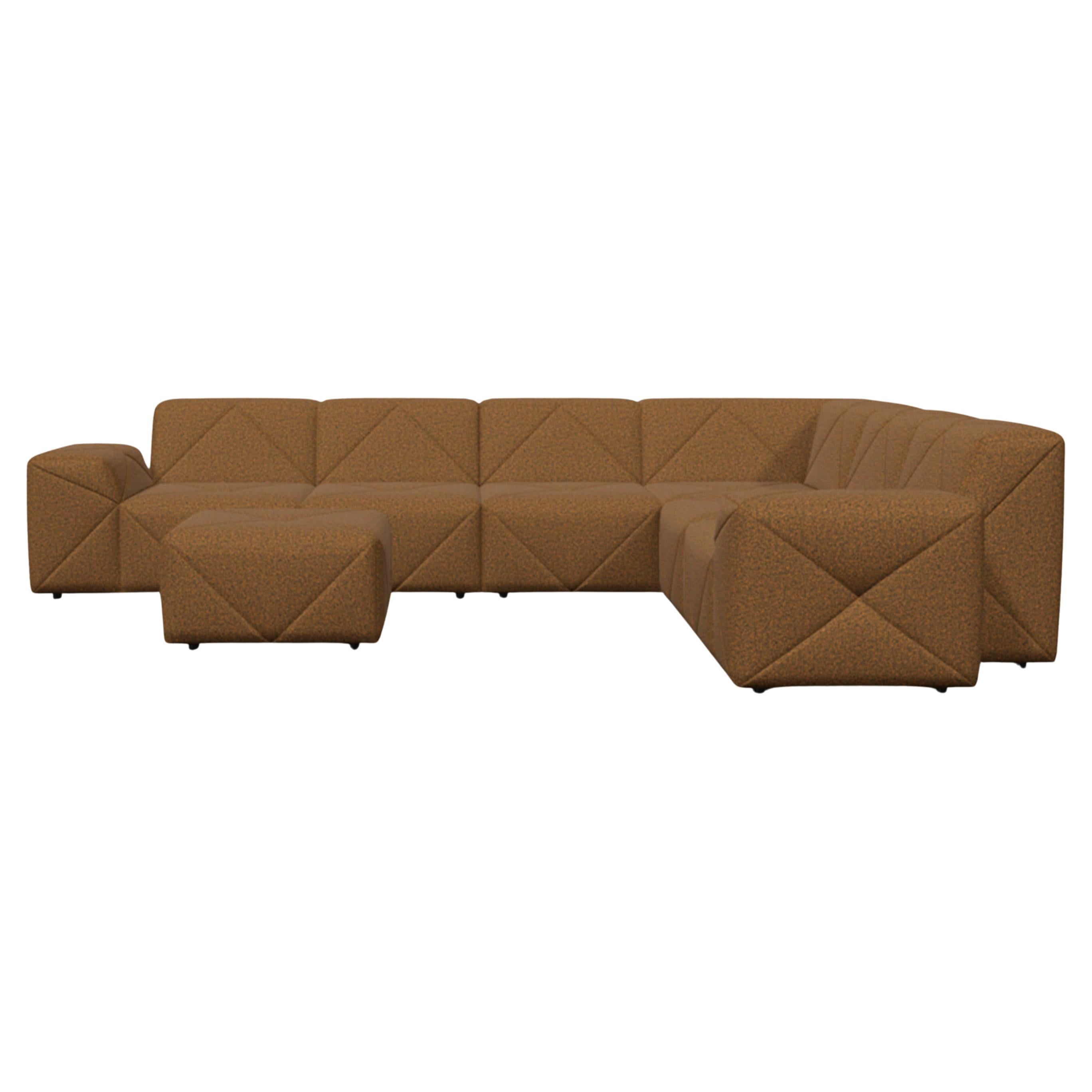 Canapé d'angle modulaire Moooi BFF en tissu brun Divina Melange 3, 571