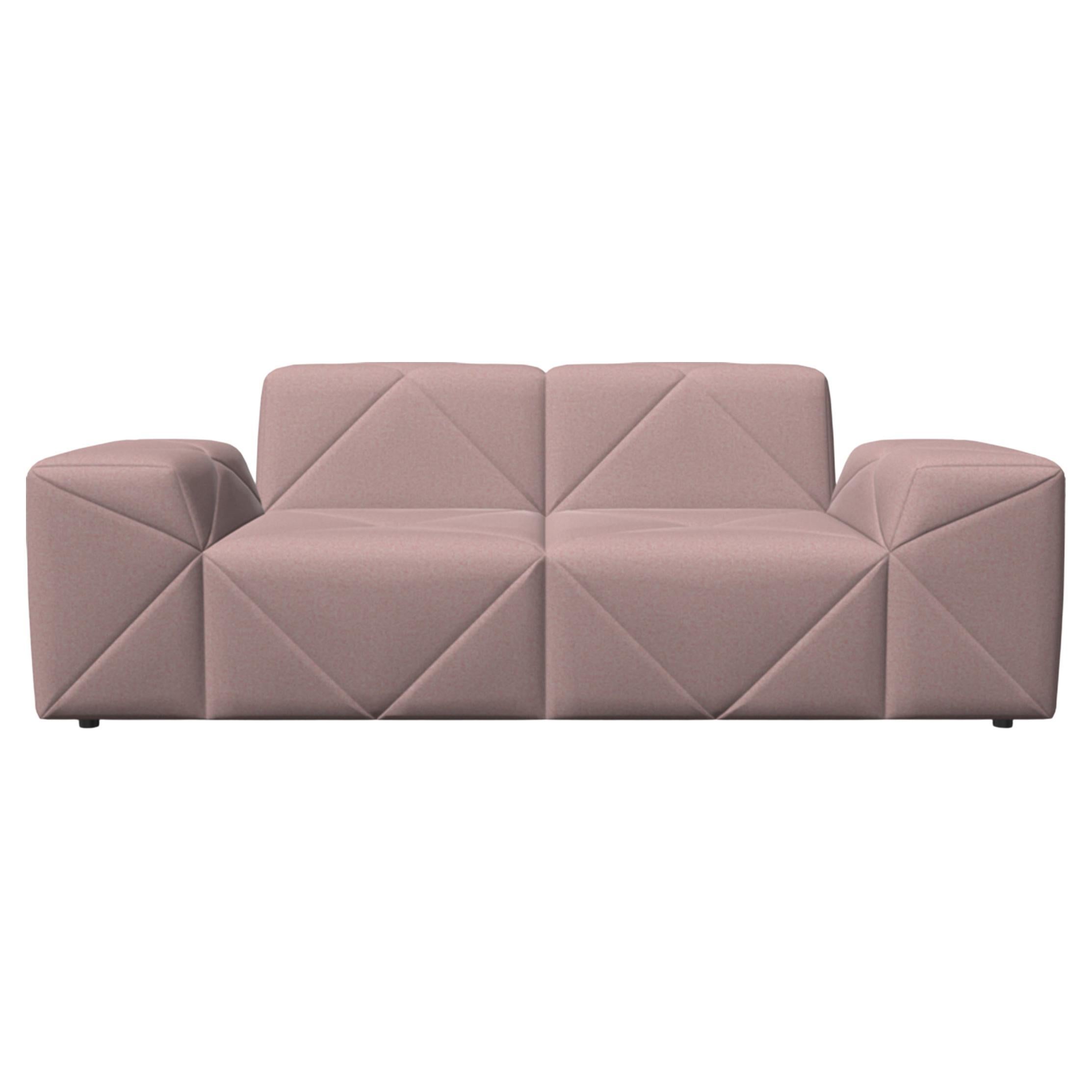 Moooi BFF Double Seater DE01 Low Sofa in Divina MD, 613 Pink Upholstery