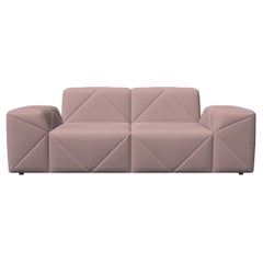 Moooi BFF Double Seater DE01 Niedriges Sofa in Divina MD, 613 Rosa Polsterung