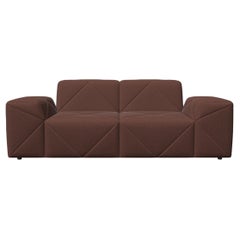 Moooi BFF Double Seater DE01 Low Sofa in Solis, Sunset Red Upholstery