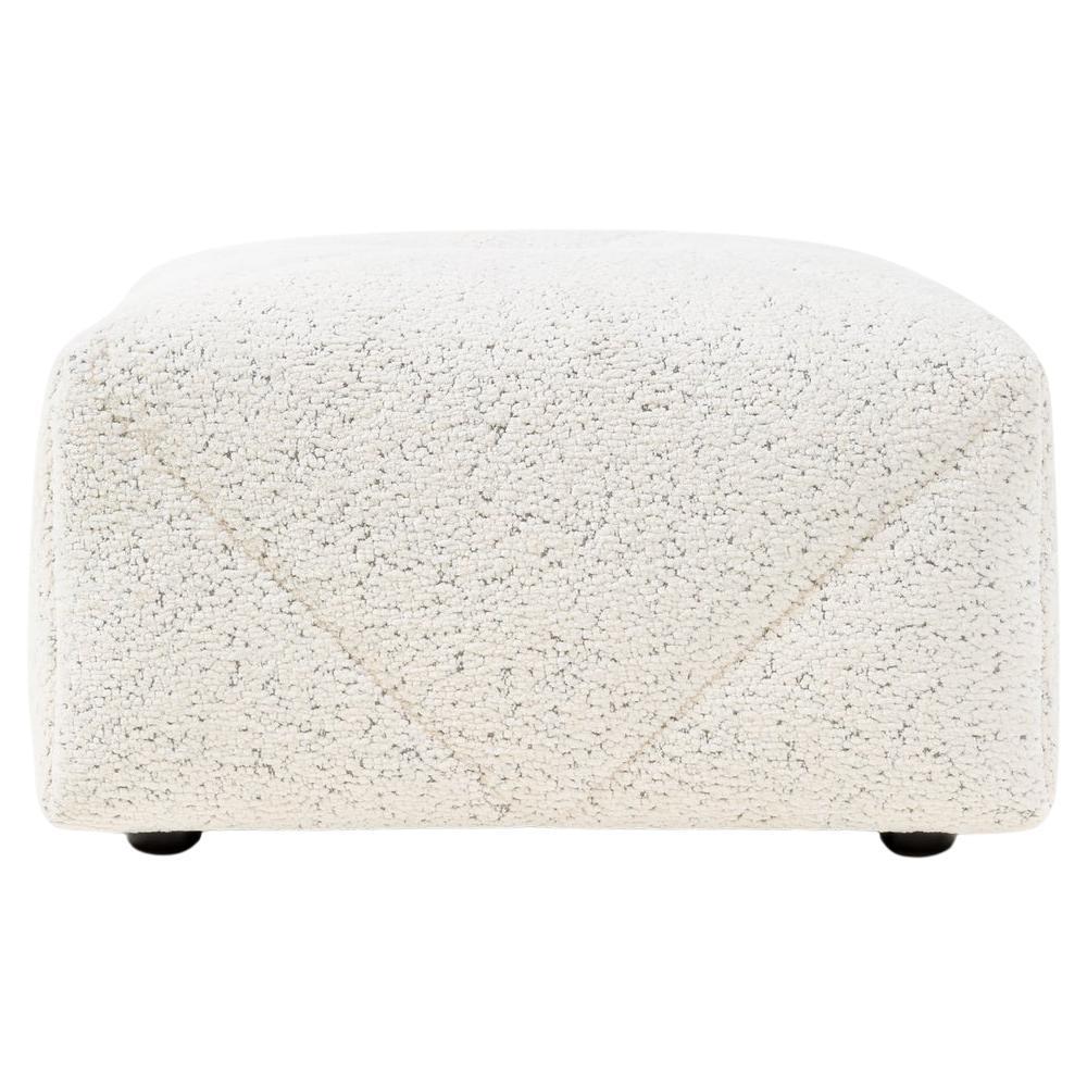 Moooi BFF Footstool in Dodo Pavone Jacquard White Upholstery