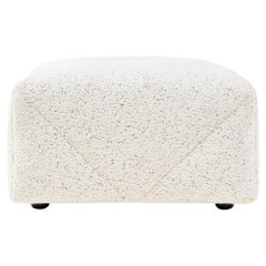 Moooi BFF Footstool in Dodo Pavone Jacquard White Upholstery