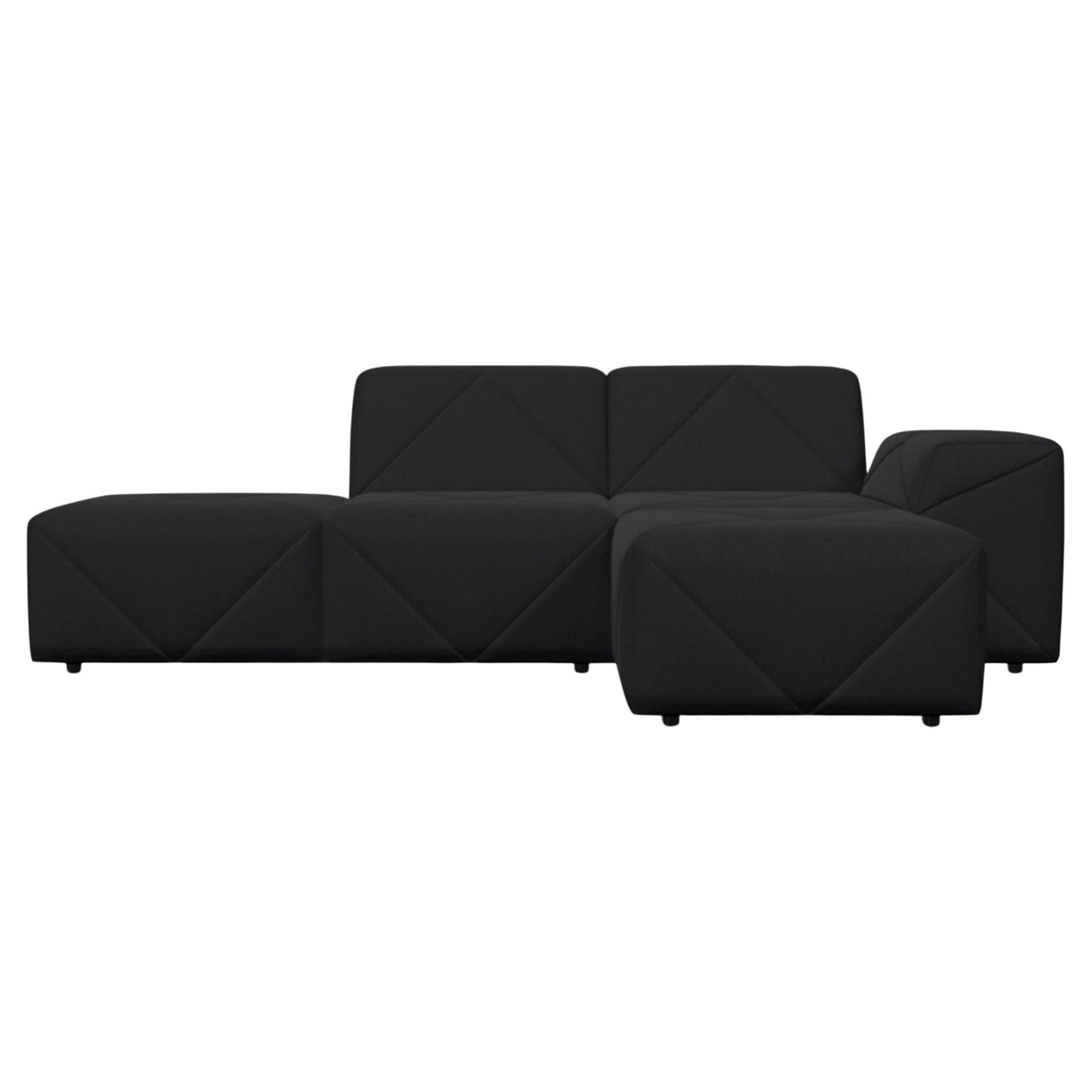 Moooi BFF Right Arm Chaise Longue Sofa in Justo, Bazalt Upholstery For Sale