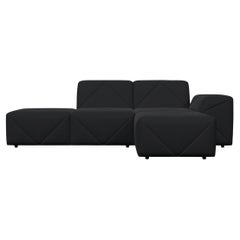 Moooi BFF Right Arm Chaise Longue Sofa in Justo, Bazalt Upholstery