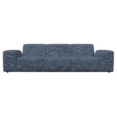 Moooi BFF Triple Seater Sofa in Dwarf Rhino Buffed Blue Polsterung