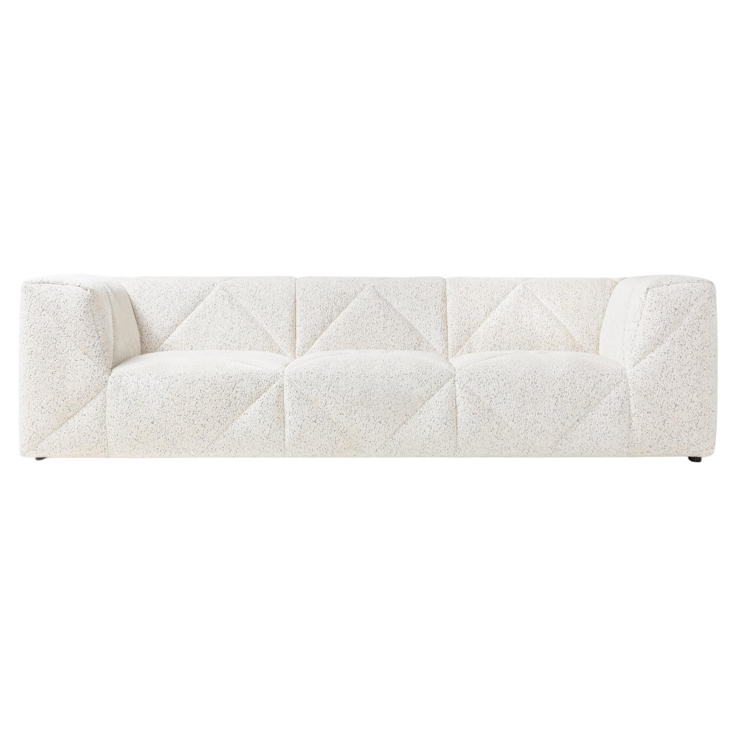 Moooi BFF Triple Seater Sofa in EA, Dodo Pavone Jacquard White Upholstery For Sale