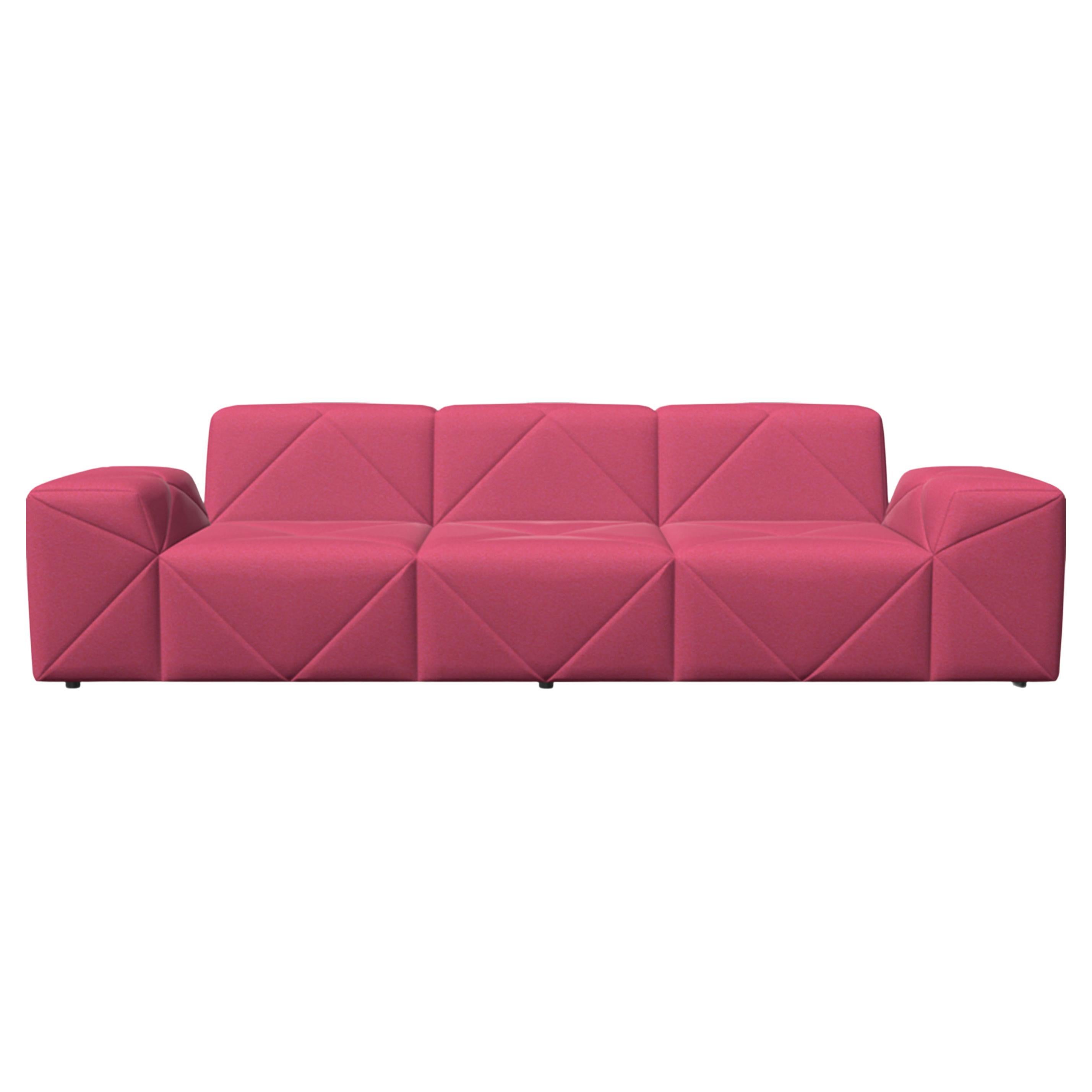 Moooi BFF Triple Seater TE01 Low Sofa in Divina 3, 626 Pink Upholstery