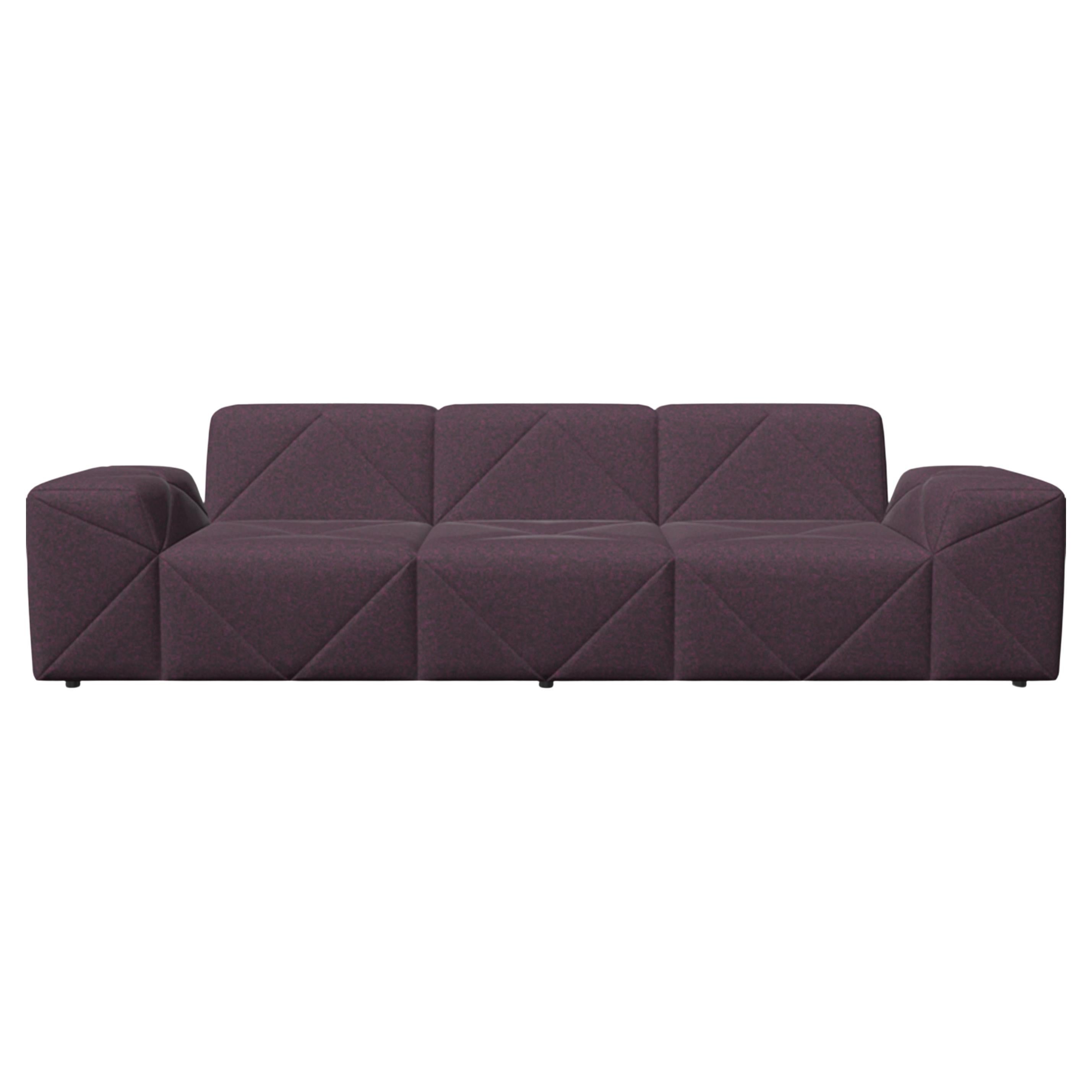 Moooi BFF Triple Seater TE01 Low Sofa in Divina MD, 683 Purple Upholstery
