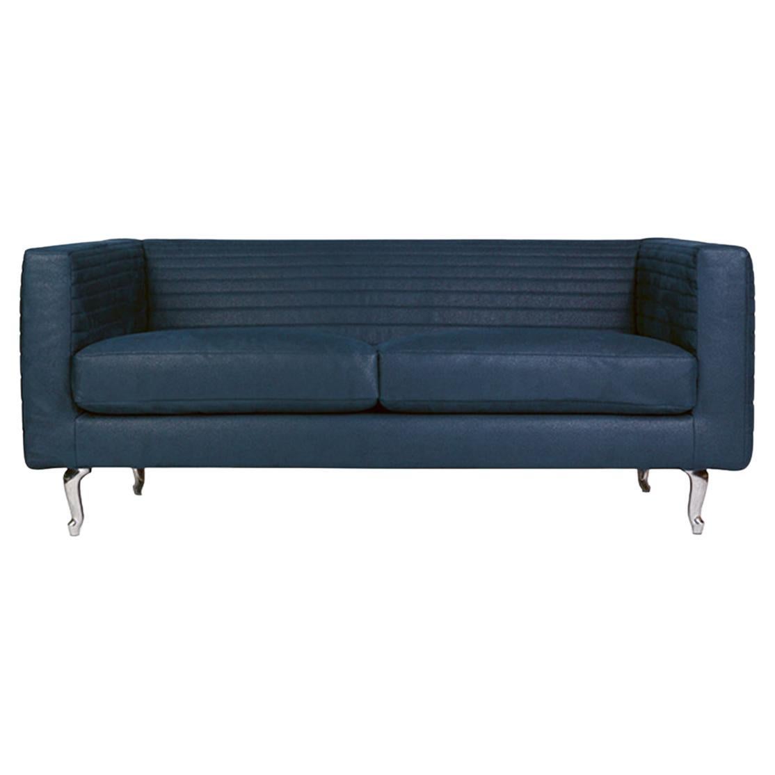 Moooi Boutique 2-Seat Sofa in Spectrum Adria 30137 Upholstery with Chrome Legs