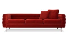 Moooi Boutique 3-Seat Sofa with Hallingdal 65, 674 Upholstery & Toes Chrome Legs