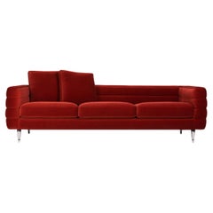 Moooi Boutique 3-Seat Sofa with Hallingdal 65, 674 Upholstery & Toes Chrome Legs