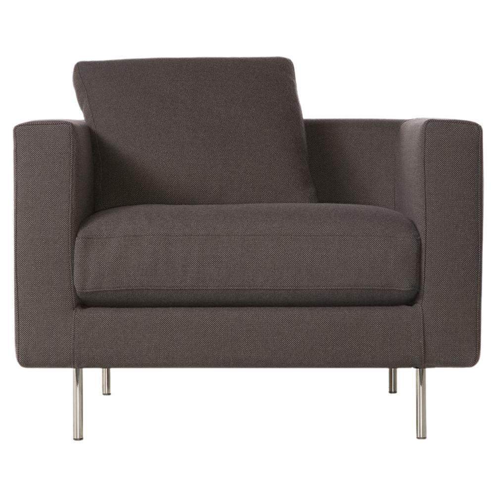 Moooi Boutique Armchair in Fiord 2, 371 Brown Upholstery with Steel Base For Sale