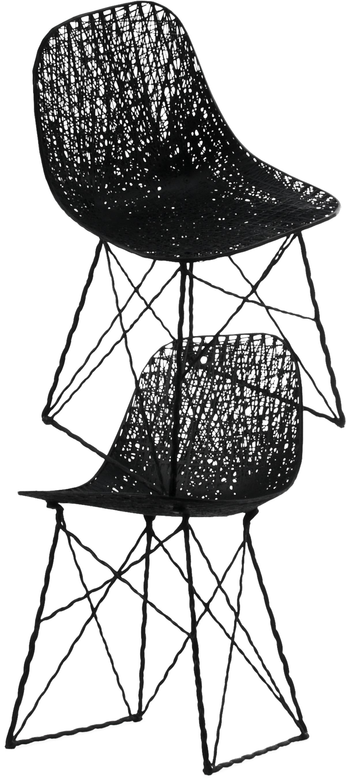 Modern Moooi Carbon Chair in Black Fiber with Epoxy Resin by Bertjan Pot For Sale