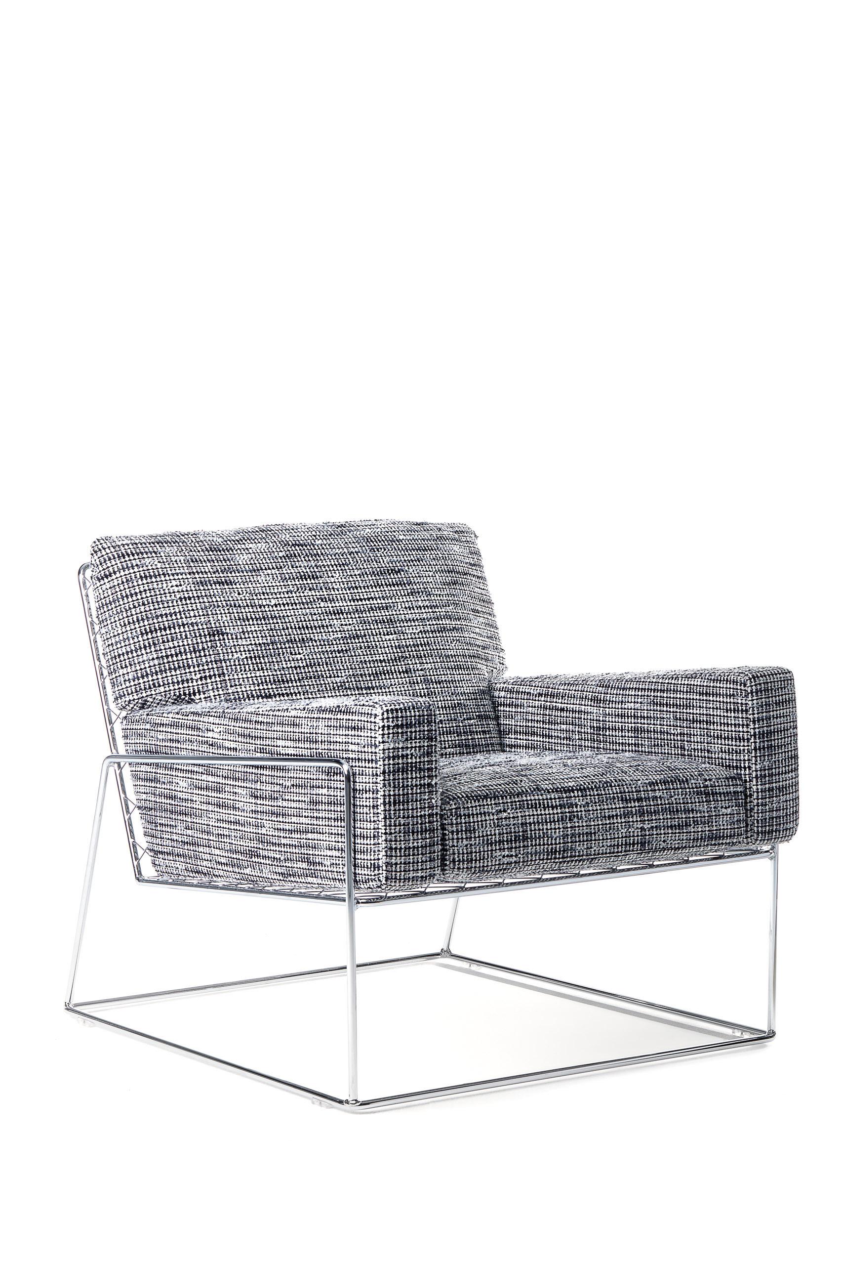 Moooi Charles Chair in Orange Boucle with Chrome Frame by Marcel Wanders For Sale 5