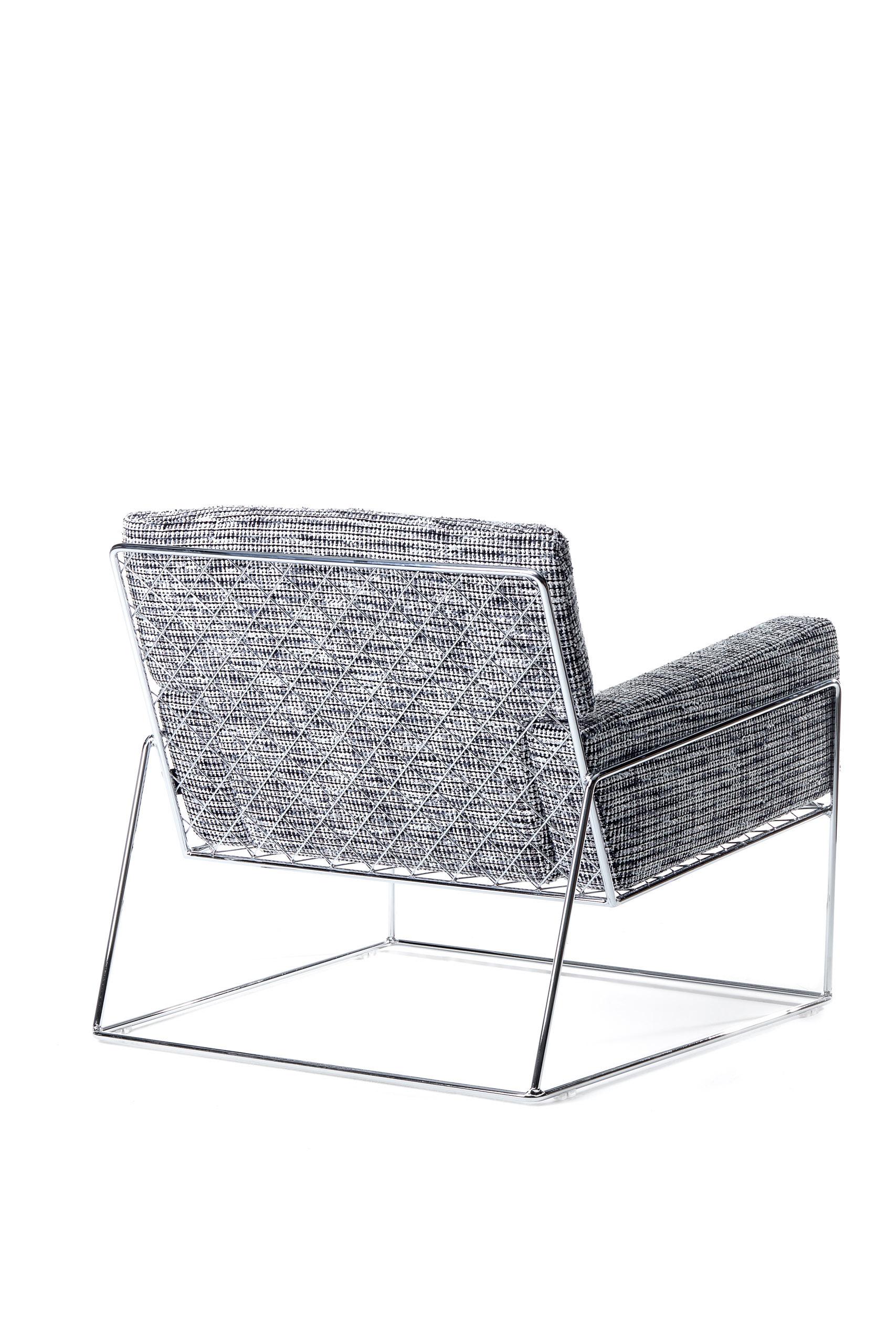 Moooi Charles Chair in Orange Boucle with Chrome Frame by Marcel Wanders For Sale 6