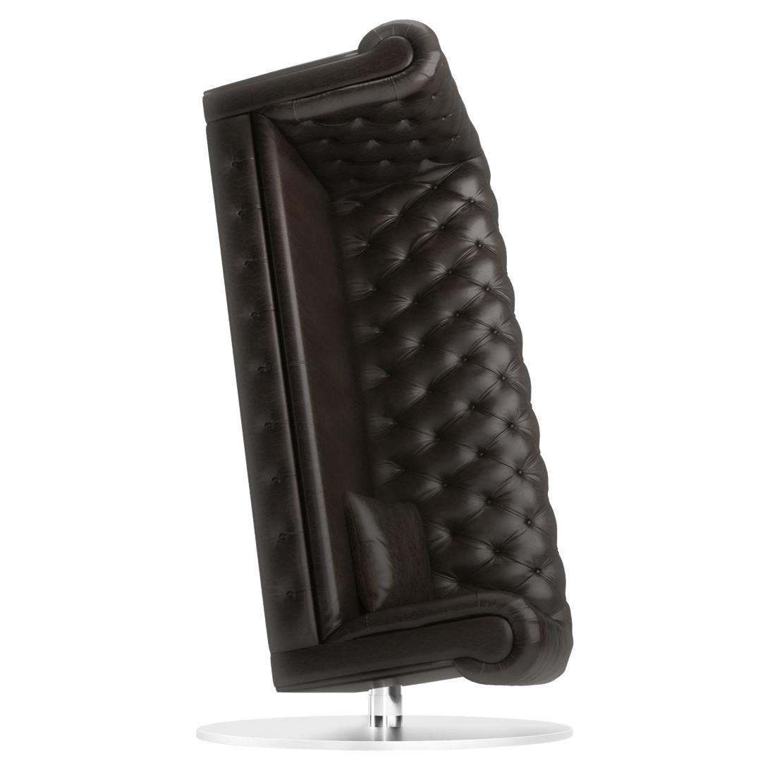 Moooi Charleston Sofa in Dark Brown Ska Eco Leather with Steel Base For Sale