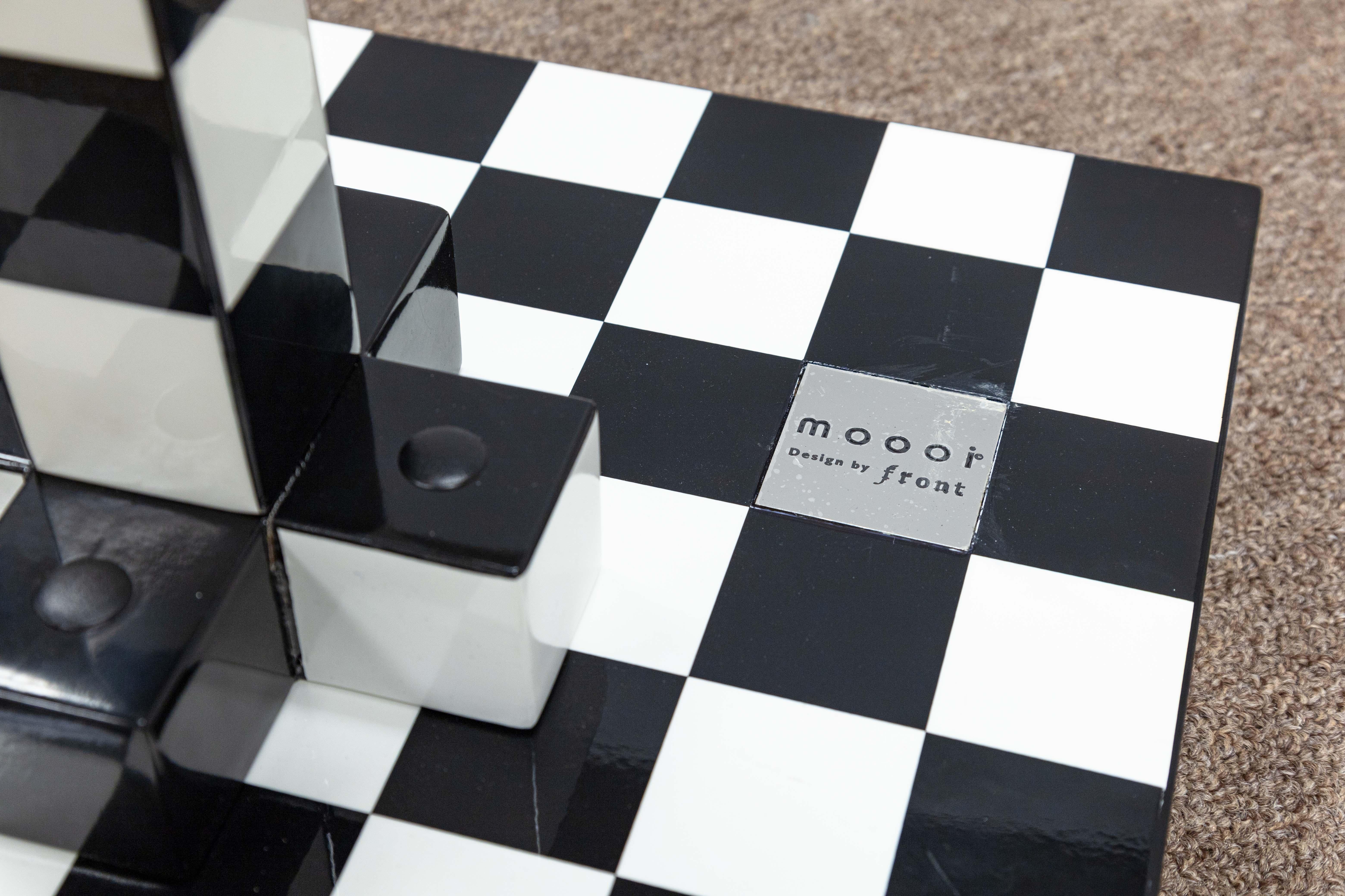 Moooi Chess Memphis Black and White Checkered Side Table Designed by Front 1