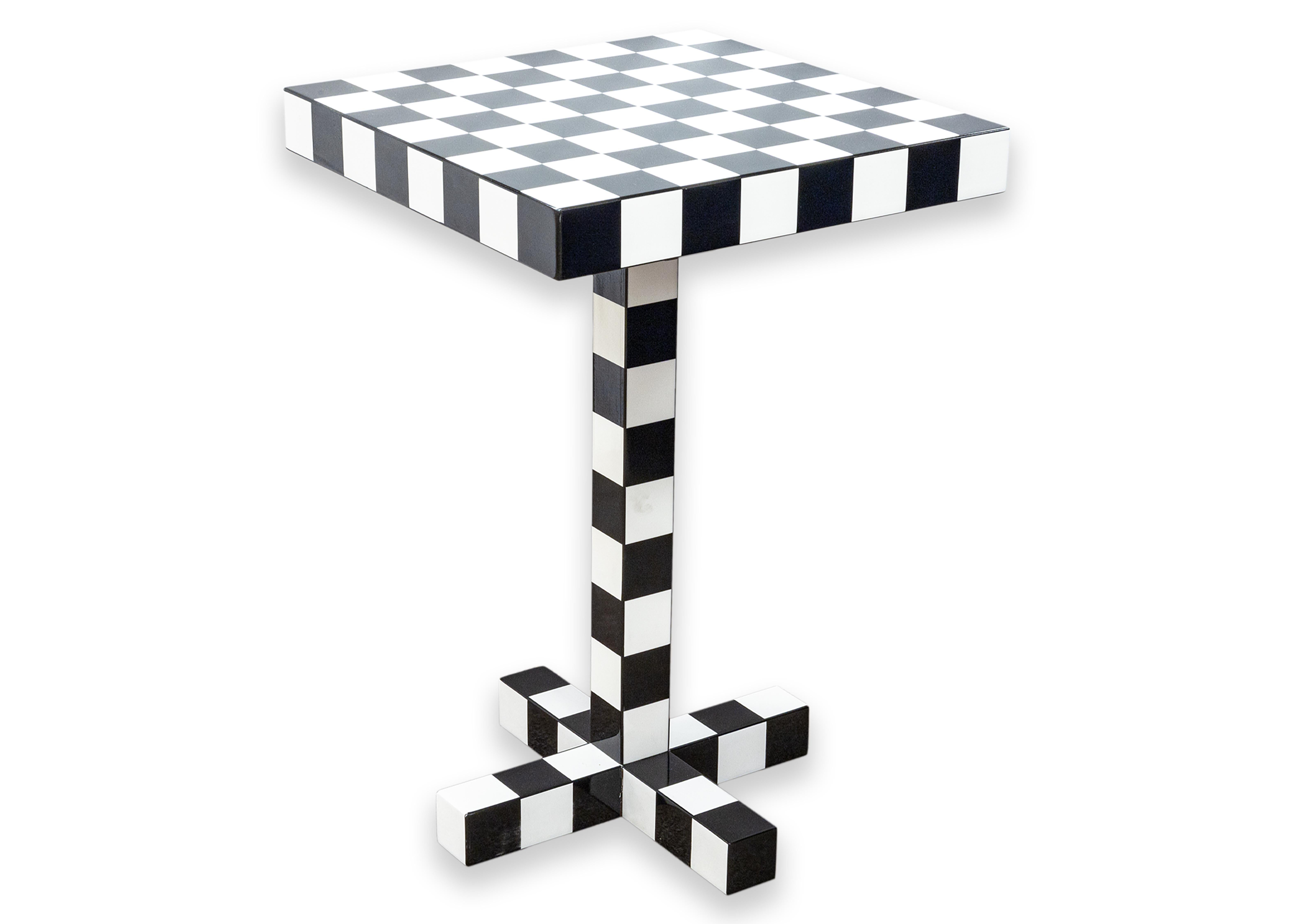Moooi Chess Memphis Black and White Checkered Side Table Designed by Front 3