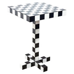 Moooi Chess Memphis Black and White Checkered Side Table Designed by Front