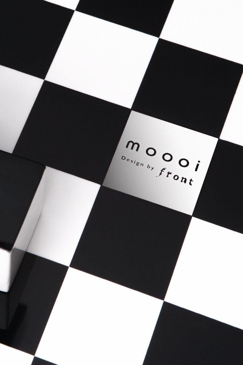Moooi Chess Table in Lacquered Wood with Steel Frame, MDF by Front In New Condition For Sale In Brooklyn, NY