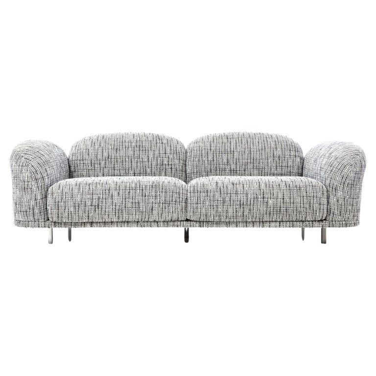 Moooi Cloud Sofa in Steel Frame with Boucle, Black and White Upholstery For  Sale at 1stDibs