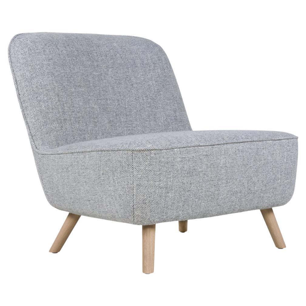 Moooi Cocktail Chair in Vesper, Aluminum Upholstery with White Wash Stained Legs For Sale