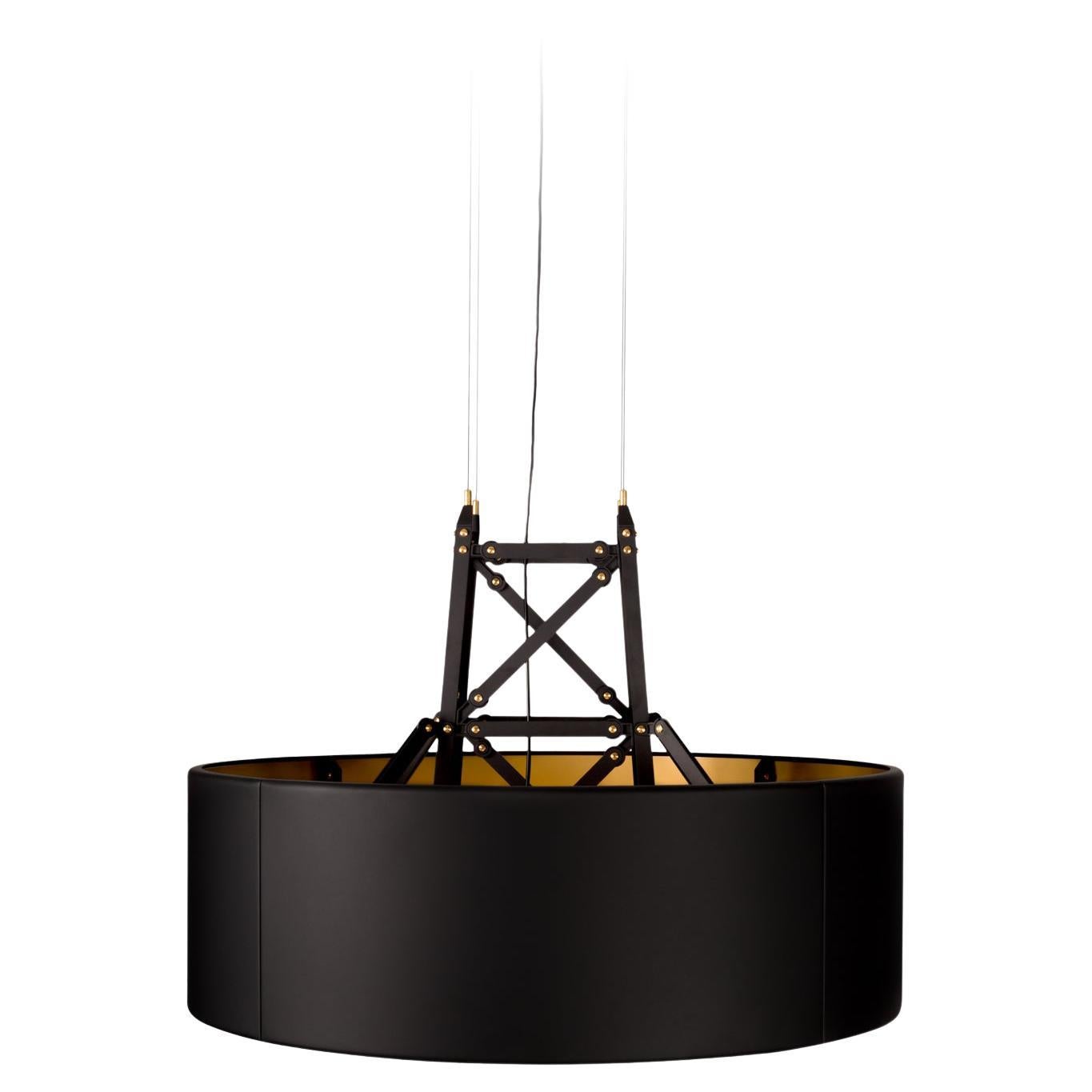 Moooi Construction Large Suspension Lamp in Black Powder Coated Aluminum  For Sale