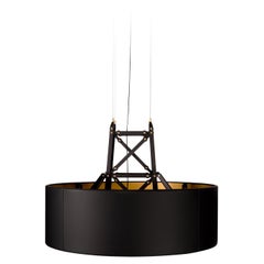 Moooi Construction Medium Suspension Lamp in Black Powder Coated Aluminum (lampe à suspension moyenne en aluminium poudré noir) 