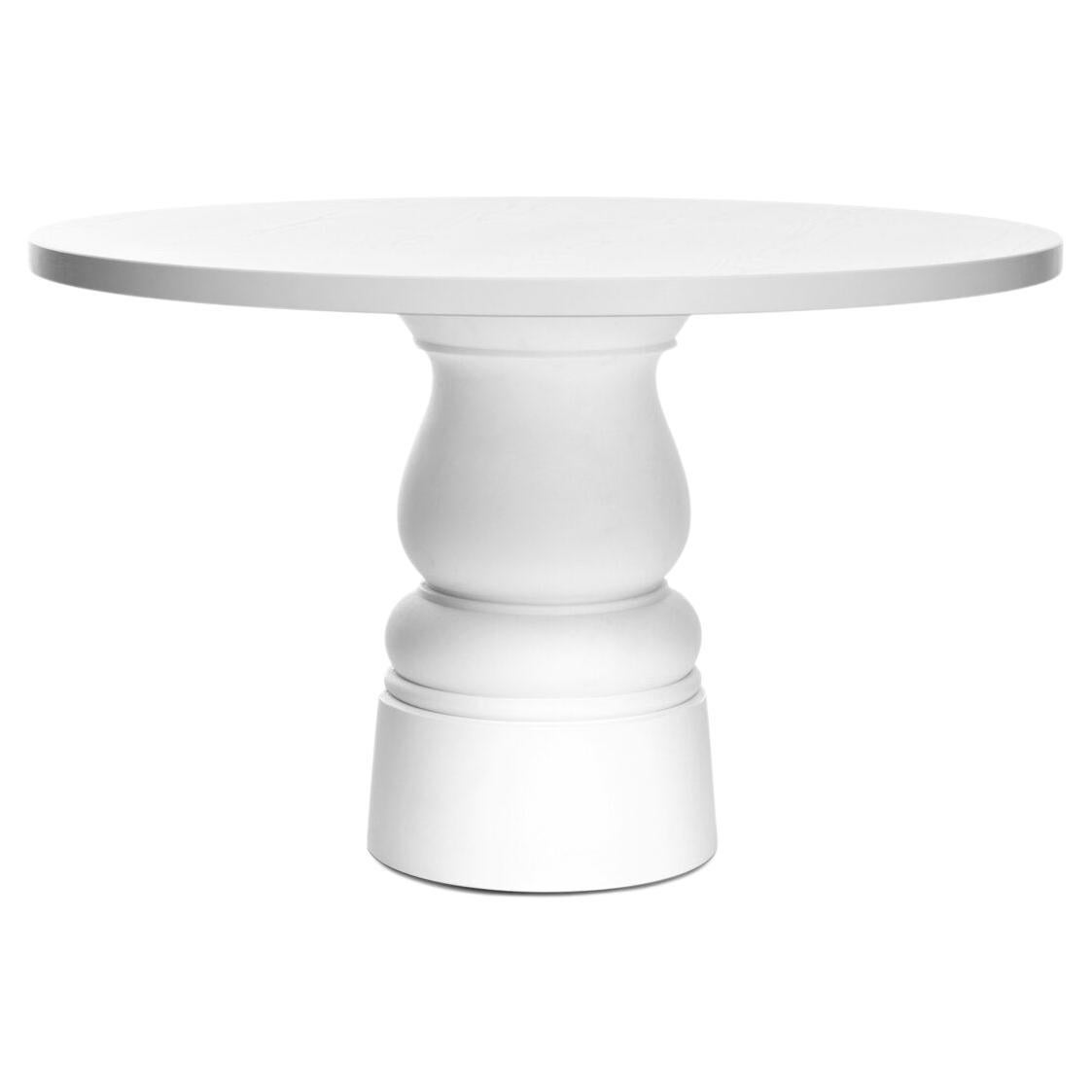 Petite table à manger ronde Moooi Container 140 avec plateau en chêne blanc