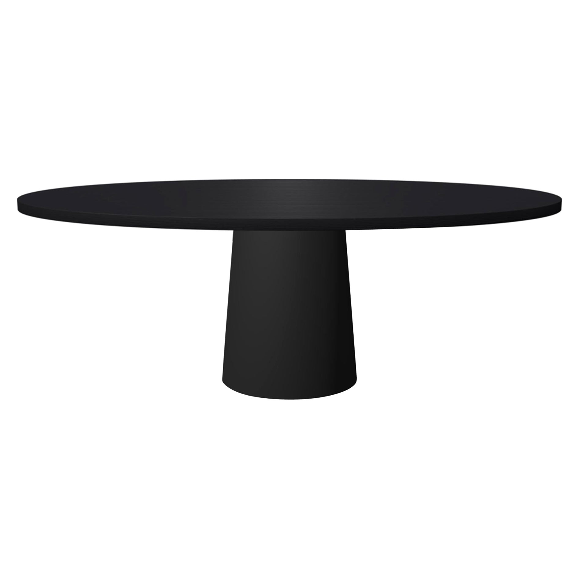 Mesa de comedor Moooi Container 210 con base negra y tablero de roble, Estudio Marcel Wanders