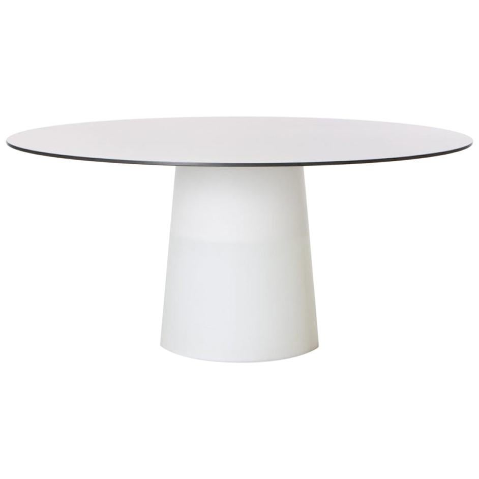 Moooi Container Dining Table with Oval Top and Base in White by Marcel Wanders For Sale