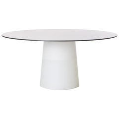 Moooi Container Dining Table with Oval Top and Base in White by Marcel Wanders