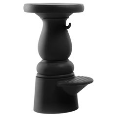 Moooi Container New Antiques Low Bar Stool in Black by Marcel Wanders Studio