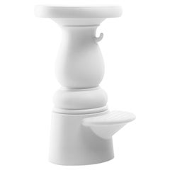 Moooi Container New Antiques Low Bar Stool in White by Marcel Wanders Studio