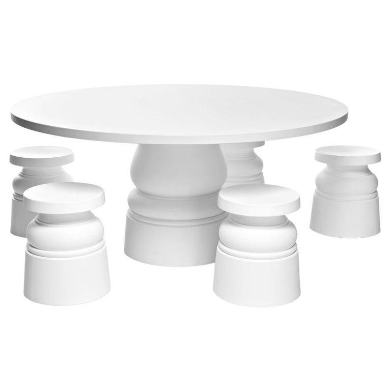 Moooi Container New Antiques Stool in White by Marcel Wanders Studio ...