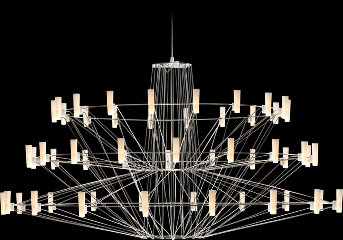 Moderno Moooi Coppélia Grande Lampada LED a Sospensione con Struttura in Acciaio Inox in vendita