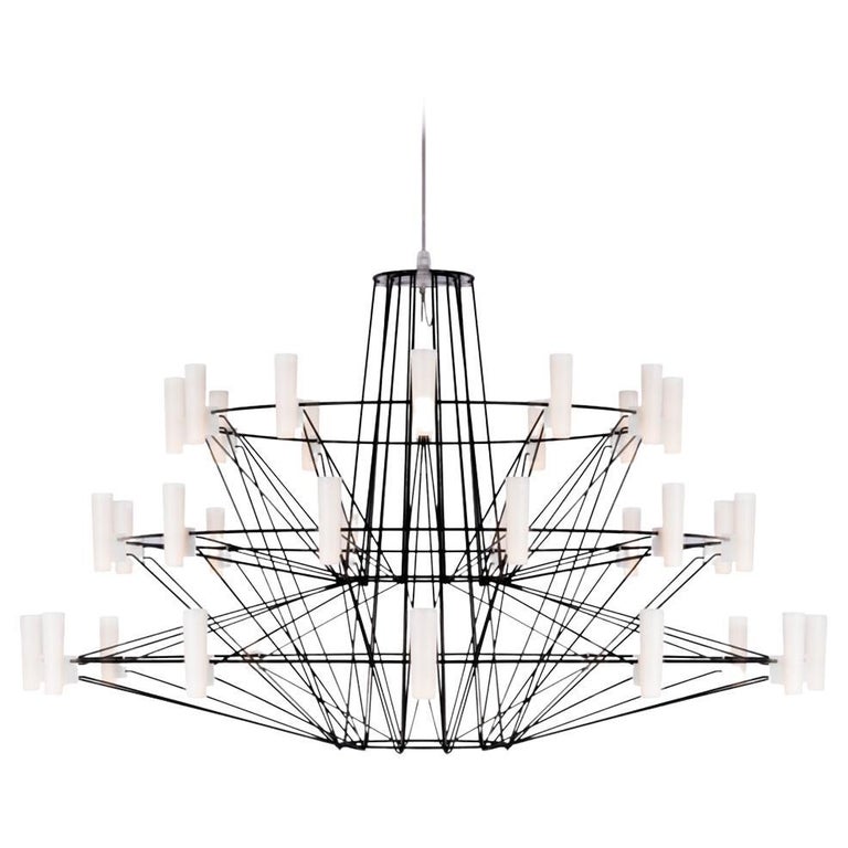 Moooi Coppélia Small Suspension LED Lamp in Black Satin Steel Frame