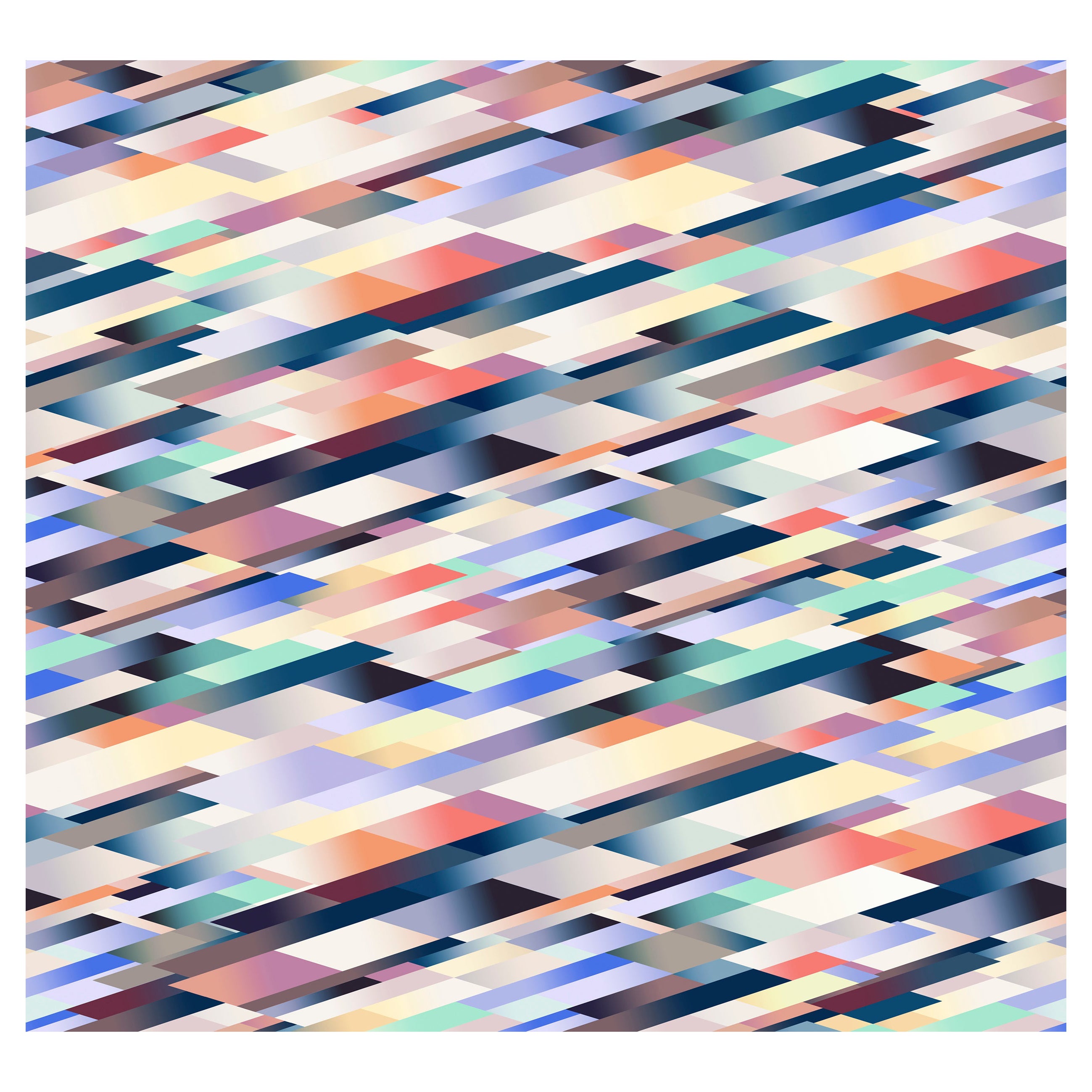 Moooi Diagonal Gradient Pink Rug in Wool by Kit Miles