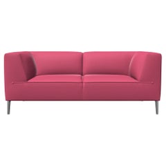Moooi Double Seat Sofa So Good in Pink Upholstery with Polished Aluminum Feet