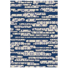 Moooi Dutch Sky Blue Rug in Low Pile Polyamide by Edward Van Vliet